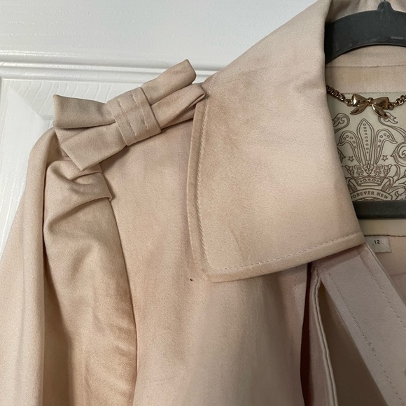 Forever new bow skirt trench coat Australian size 12 - Picture 2 of 11